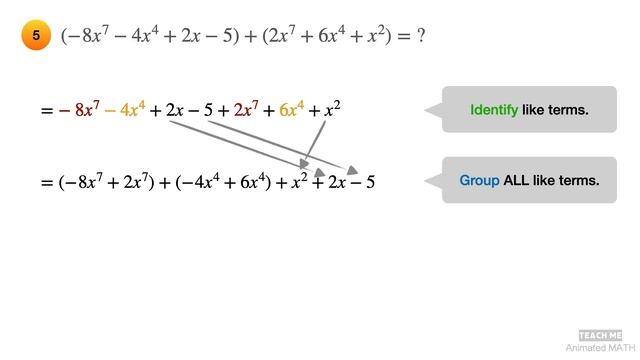 How to do POLYNOMIAL Addition and Subtraction | Animated Worksheet Reviewer | Step-by-step Solution