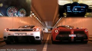 LaFerrari vs Ferrari Enzo INSANE Rev Battle!