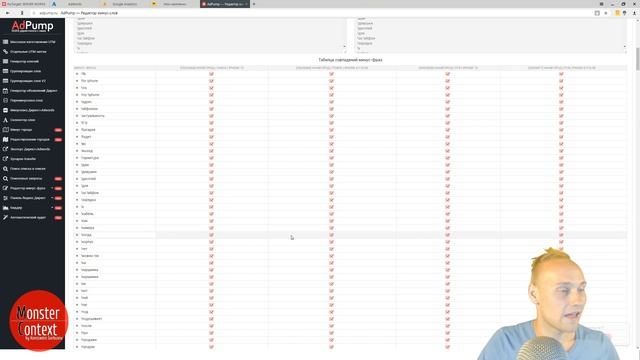 Adpump: Массовое редактирование минус-слов (фраз) сразу для нескольких кампаний