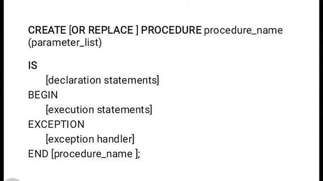 Procedure and Functions in Oracle