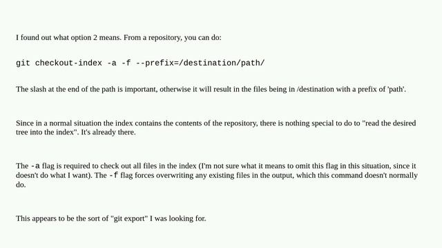 Do a "git export" (like "svn export")? смотреть онлайн