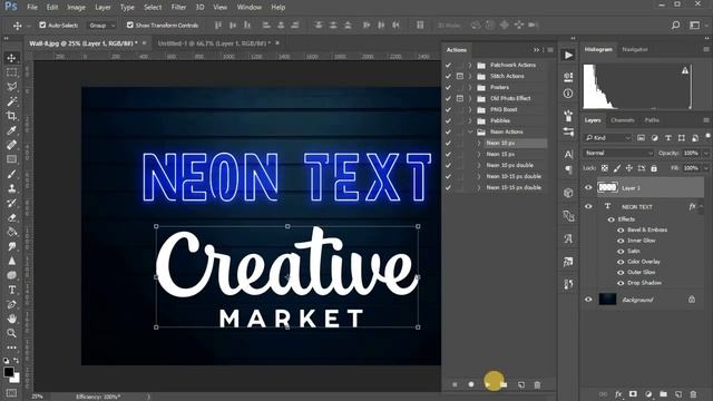 Neon Text Layer Styles & Extras For Photoshop. How to Work. смотреть онлайн