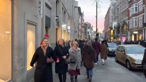 England 2022, Christmas In London, Central London Rush Hours Streets Walking Tour, London 4k HDR