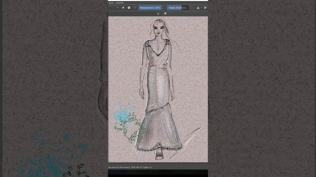 #shorts Рисую длинное платье из твида, однозначно такое надо сшить! / Fashion sketch a tweed dress