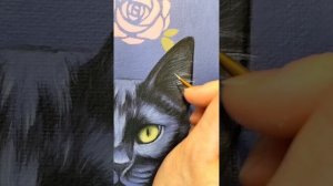 Многослойная техника живописи акрилом. Картина "Чёрная кошка" Пошаговое видео-арт. #художник #art