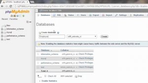 Create Database in phpMyAdmin