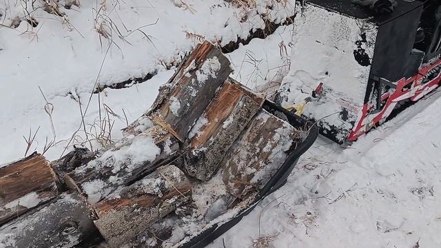 В лес по дрова на мотобуксировщике.Открытие зимнего сезона. смотреть онлайн