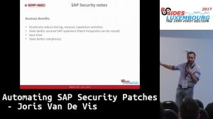 T1/5 - Automating SAP Security patches by Joris van de Vis (@jvis)