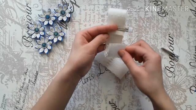 Украшение на пучок  ( резинка на гульку) Канзаши   / DIY Kanzashi Flower Bun Garland Headband