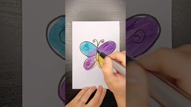 Милая бабочка в подарок другу) #рисуемвместесдетьми #класснаяидея #красиваяоткрытка смотреть онлайн