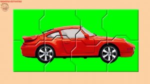 Мультик-Пазл. Красная гоночная машинка. Машинки для самых маленьких