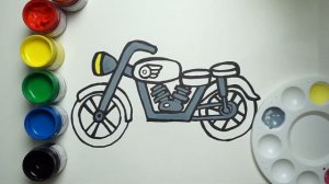 How to draw a cute classic motorcycle? Как нарисовать милый классический мотоцикл?