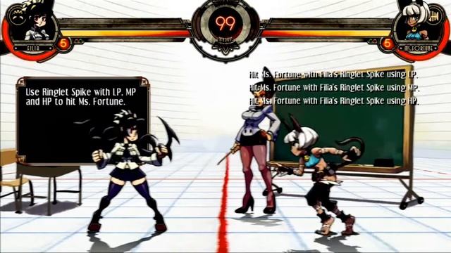 Skullgirls Tutorial Mode: Lesson 5 Special and Blockbusters attacks смотреть онлайн