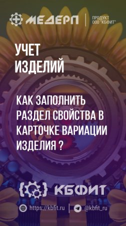 КБФИТ: МЕДЕРП. Учет изделий: Как заполнить раздел "Свойства" в карточке вариации изделия ?