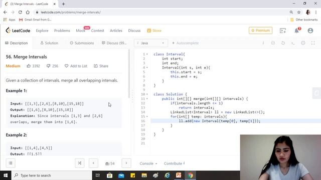 LeetCode 56.  Merge Intervals [Algorithm + Code Explained ]