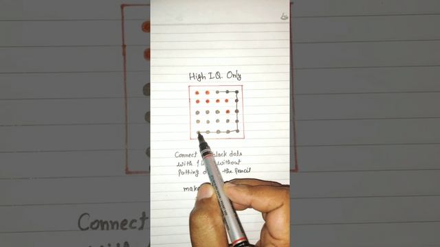 Connect the Dots Puzzle | High I.Q. Only | Brain Test #Shorts