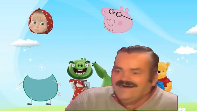 Winnie-the-Pooh & Pig Leonard (The Angry Birds) & Masha & Daddy Pig (Peppa Pig) - Match The Head смотреть онлайн