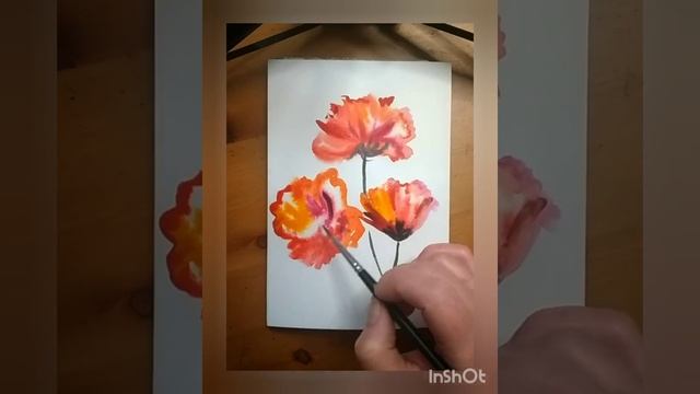 Как нарисовать маки акварелью. смотреть онлайн