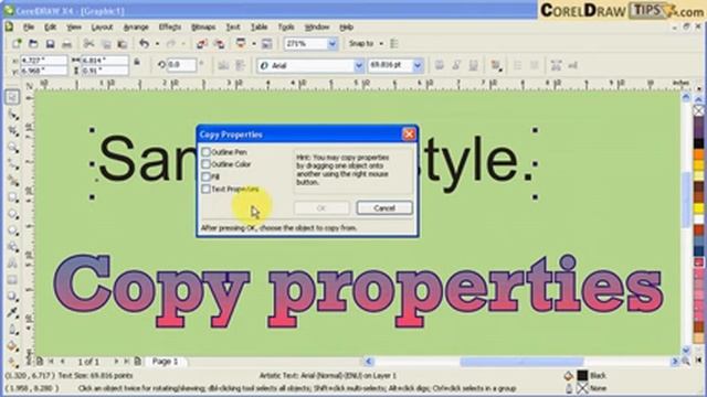 How to copy properties of text in CorelDraw смотреть онлайн