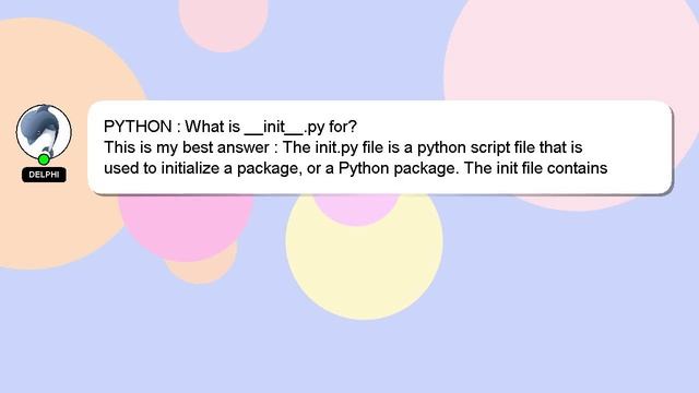 PYTHON : What is __init__.py for?