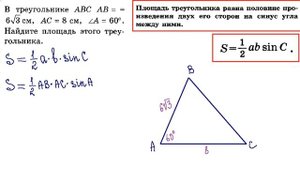 9 класс. Геометрия.  Теорема о площади треугольника.