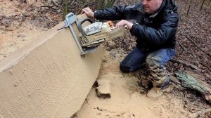 Продольный распил дуба на доски в лесу.Часть 4.