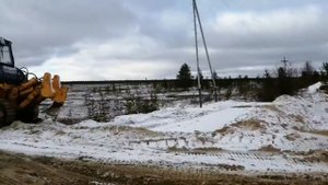 Север.Отсыпка дороги. SHANTUI23, MAN TGA TGS. Снова снег.