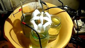 Электроочистка грязной воды (электроосмос, электролиз, электродиализ, активация воды - эксперимент