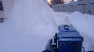 Тяжёлый дизельный мотоблок со снегороторной приставкой Нева