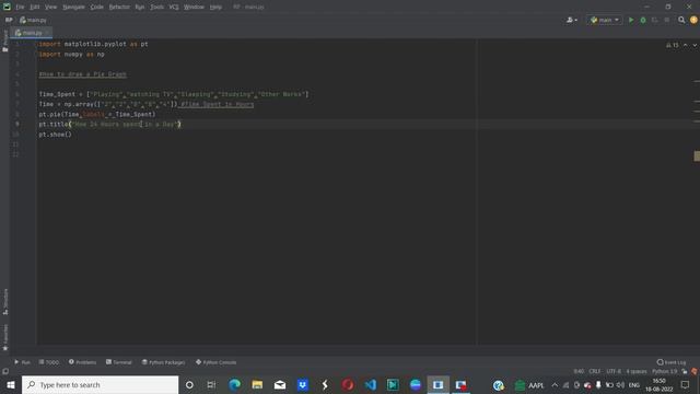 How to draw a pie graph in python #python #pythonprogramming #graphs #code #coder #coding #python3