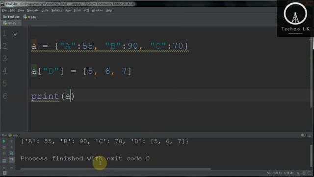 Python Programming Lesson 25 - Dictionary | Techසර LK смотреть онлайн