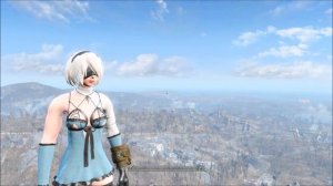 NieR Automata's YoRHa No 2 Type B 2B Kaine DLC Costume in Fallout 4 Showcase