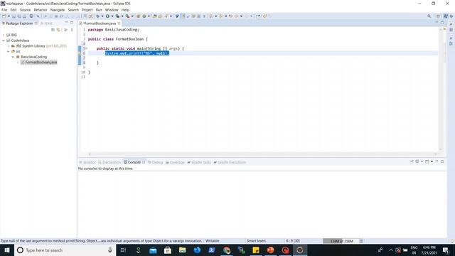 Learn how to write code to format boolean value in java .