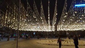 Саратов зима 2020.  Театральная площадь.  Красивое освещение.