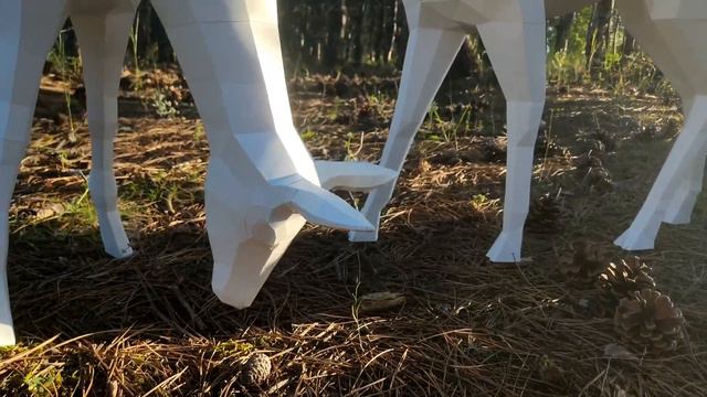 Полигональные фигуры - олени. Papercraft.