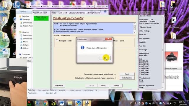 How to fix end of service life printer epson L110 L210 L300 L350 L355 смотреть онлайн