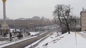 Майдан зимой. Улица Институтская в Киеве. 1 февраля 2021 г. #киев #майдан