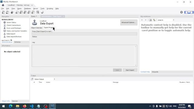 Export (Dump) Database Table Structure And Data With MySQL Workbench