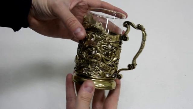 Латунный подстаканник «С юбилеем 55 лет» со стаканом– обзор от магазина подарков «Счастливый случай смотреть онлайн