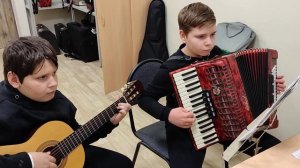 Коробейники, дуэт аккордеон + гитара! Дима и Матвей, янв. 2024 г