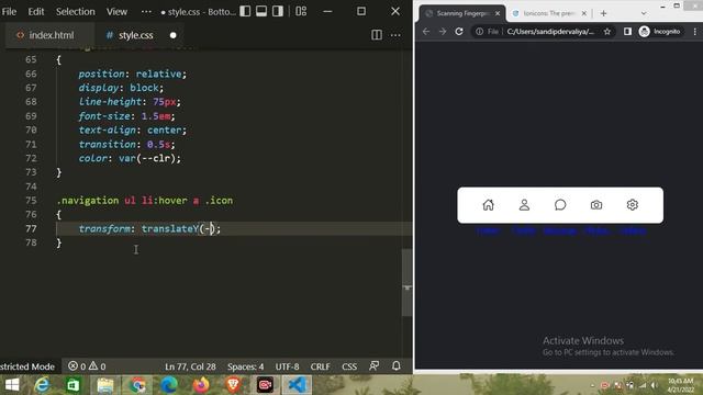 Magic Navigation Menu Indicator using Html CSS & Javascript | Navigation bar in html and css