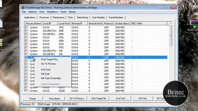 DTaskManager: A  Alternative To Windows Task Manager by Britec