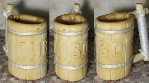 ПИВНАЯ КРУЖКА РАСКОЛОМ ПО ВОЛОКНУ #2 / Wooden Beer Mug