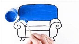 Как нарисовать мебель / мультик раскраска кресло для детей / учим цвета