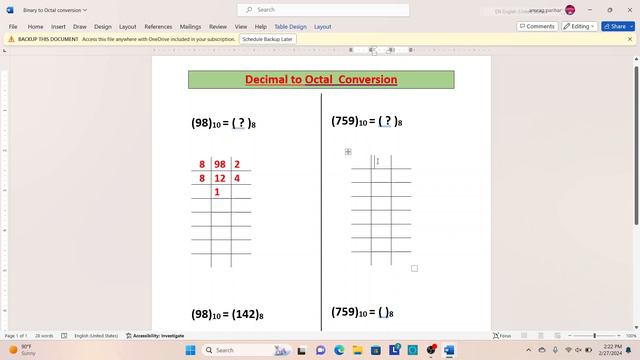 How to convert Decimal to Octal ?? || Decimal to Octal conversion || Number System Part-7 #viral