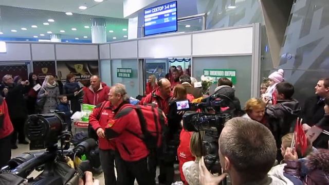 Встреча команды МАЗ-Спорт-авто в аэропорту Минск-2