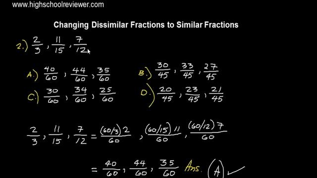Changing Dissimilar to Similar Fractions Exercises смотреть онлайн
