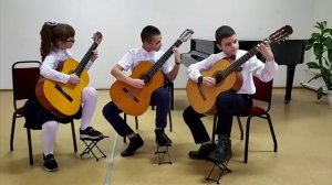 🎸👀Ансамбль гитаристов О.Киселёв "Маленький джазмен". Корзун Ксения,Дерушко Макар, Лисовский Максим