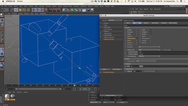 Cinema 4D Tutorial - Creating Blueprint Style Renders Using Sketch & Toon