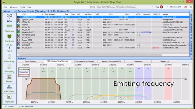 Free WiFi Scanner and channel scanner for Windows  (WLAN Scanner)